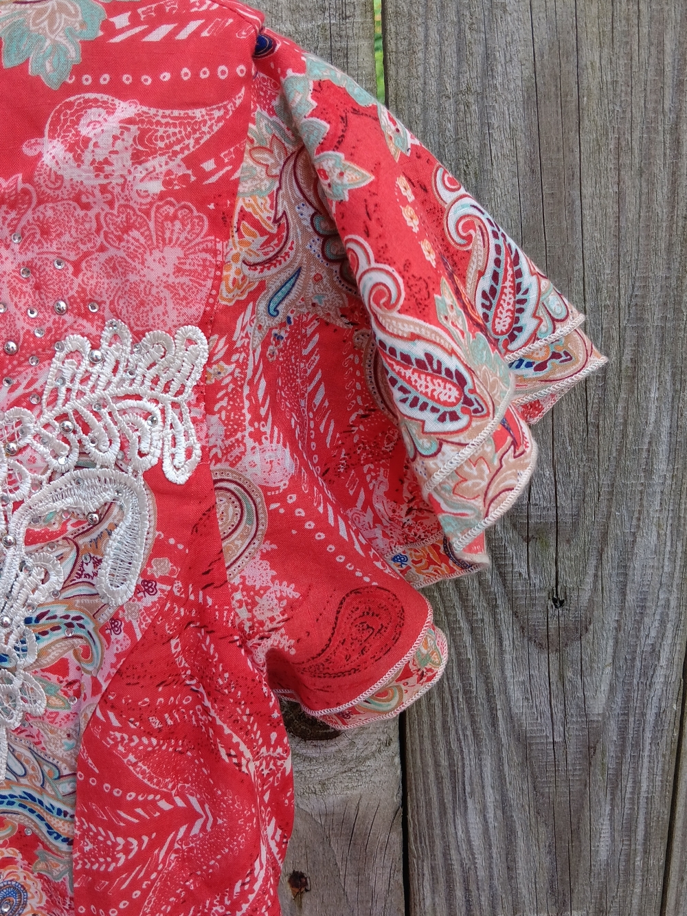 Reba 🎂 Coral Lace-Detail Maxi Dress - Picture 5 of 13